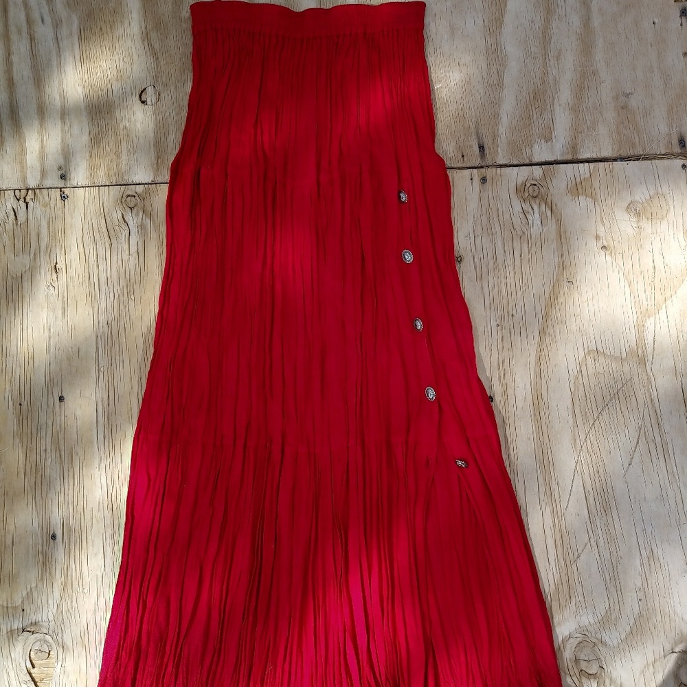 Crazy Cowgirl Red Broomstick Skirt